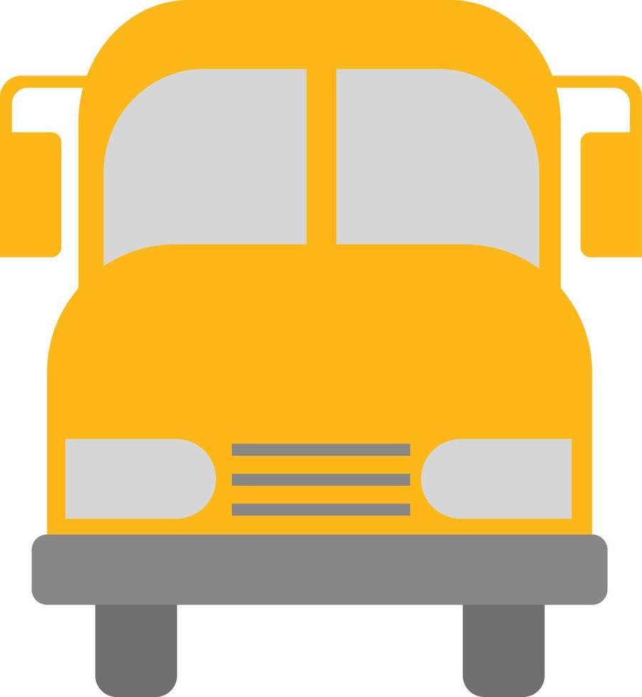 gelber Schulbus, Illustration, Vektor auf weißem Hintergrund.