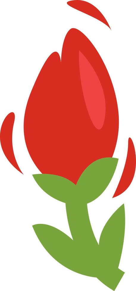 röd liten och nätt blomma, illustration, vektor på en vit bakgrund.
