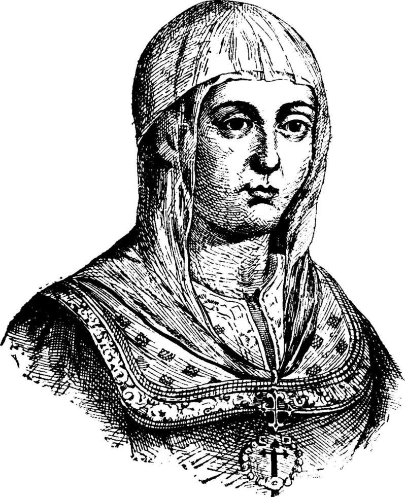 Isabella von Kastilien, Vintage Illustration vektor