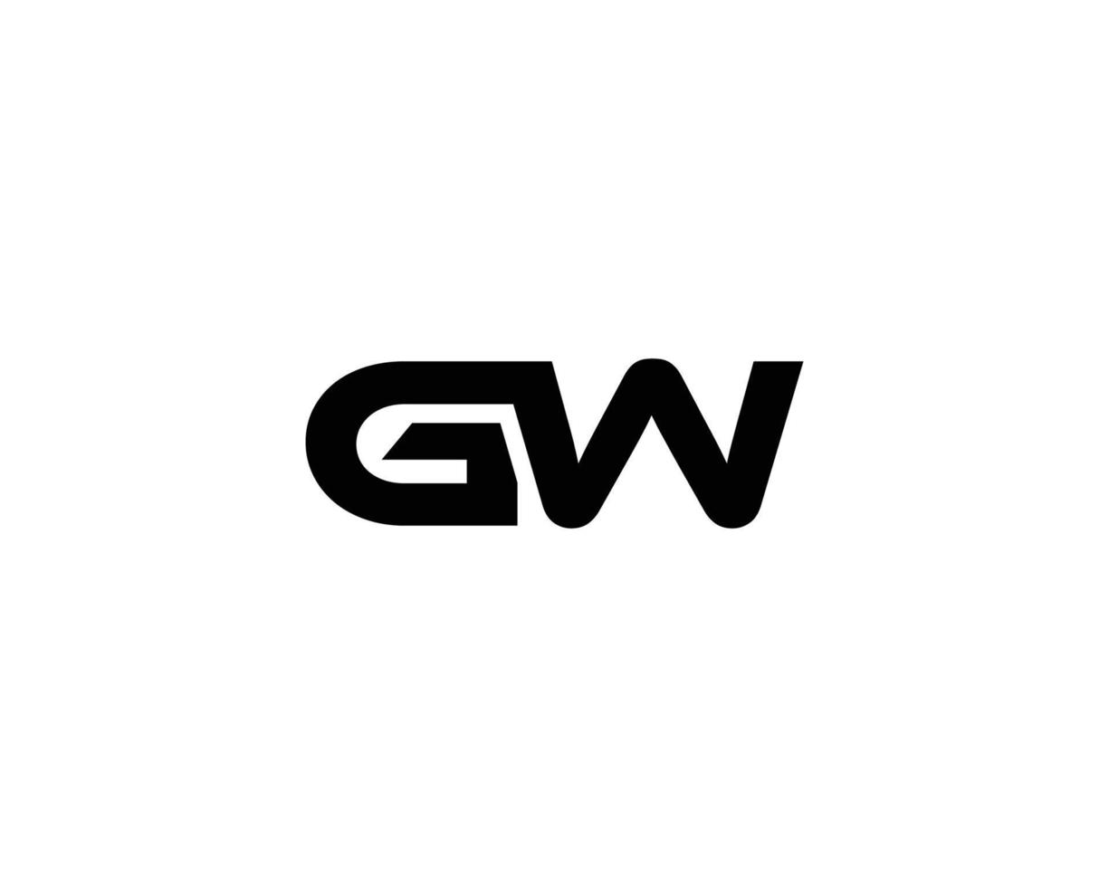 gw wg logotyp design vektor mall
