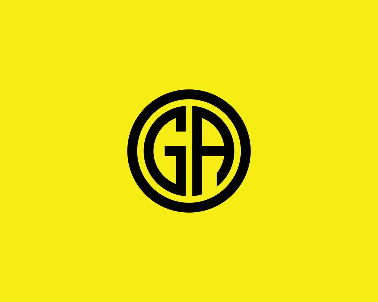 ga ag logotyp design vektor mall