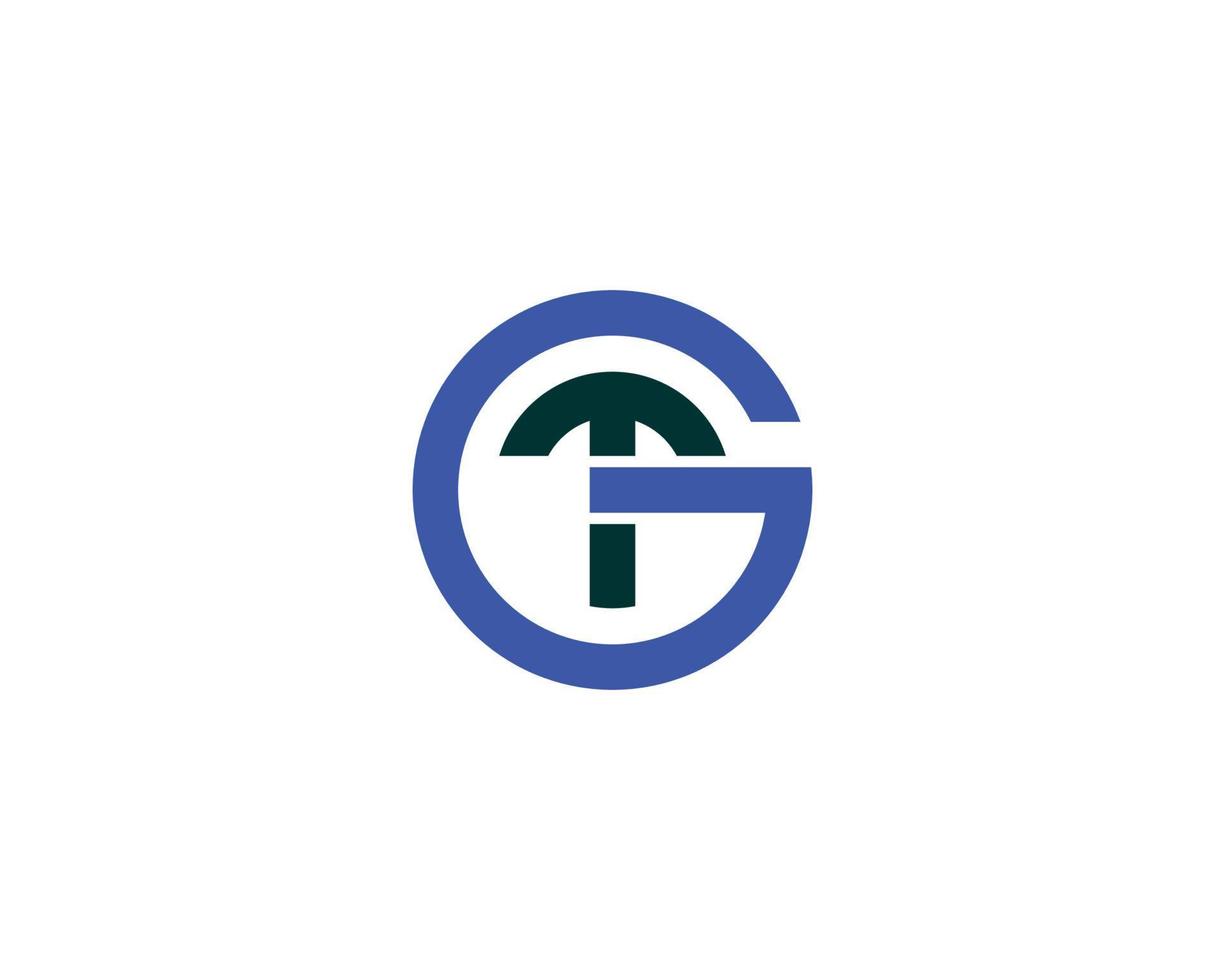 gt tg logotyp design vektor mall