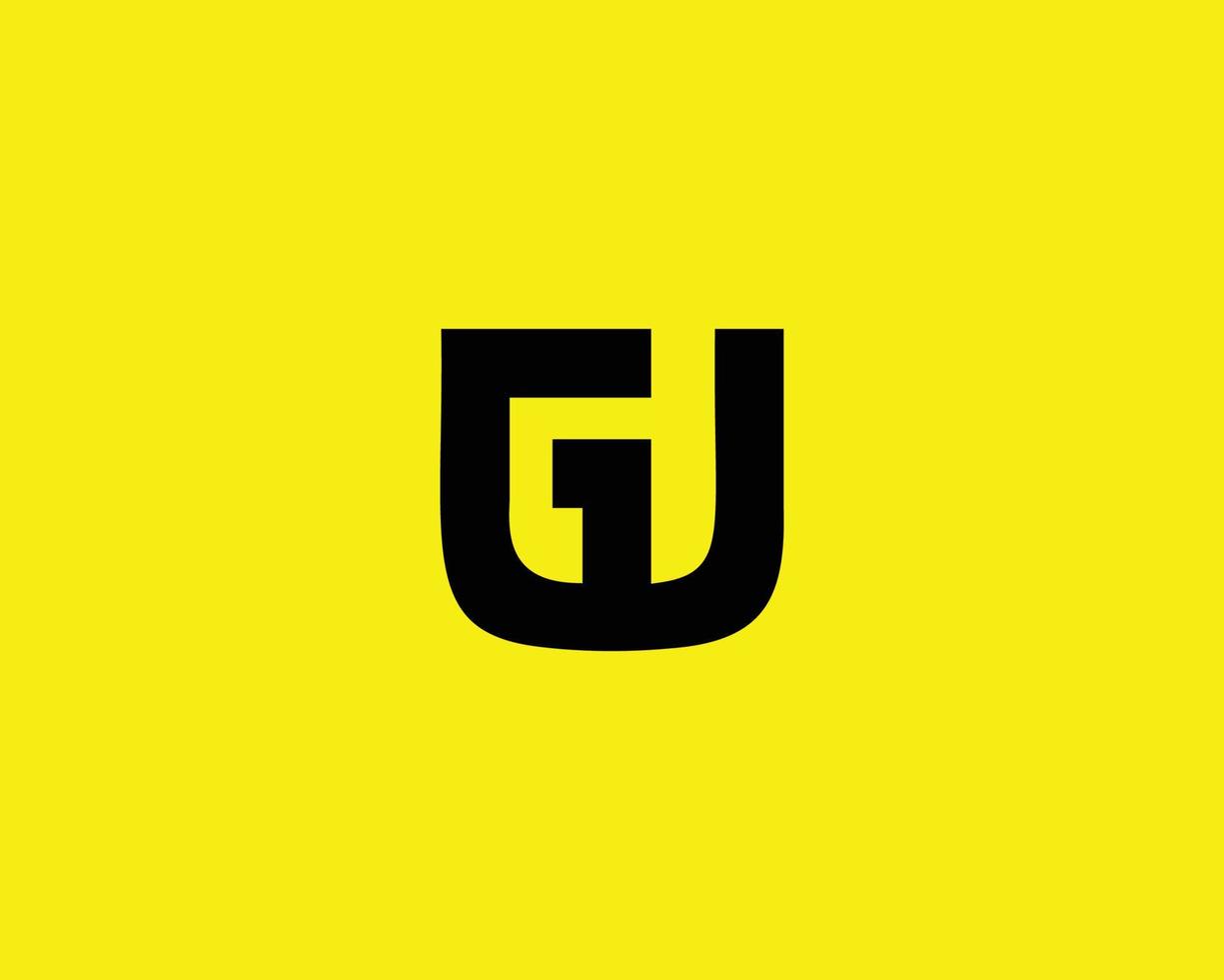 gu ug logotyp design vektor mall