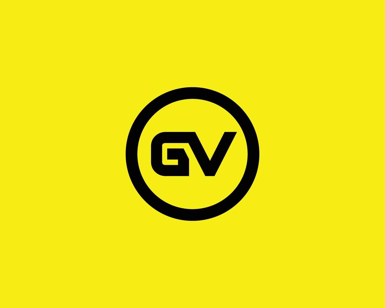 gv vg logotyp design vektor mall