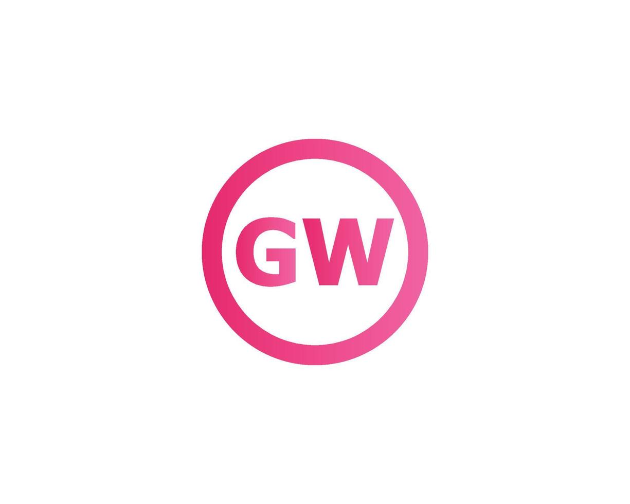 gw wg logotyp design vektor mall