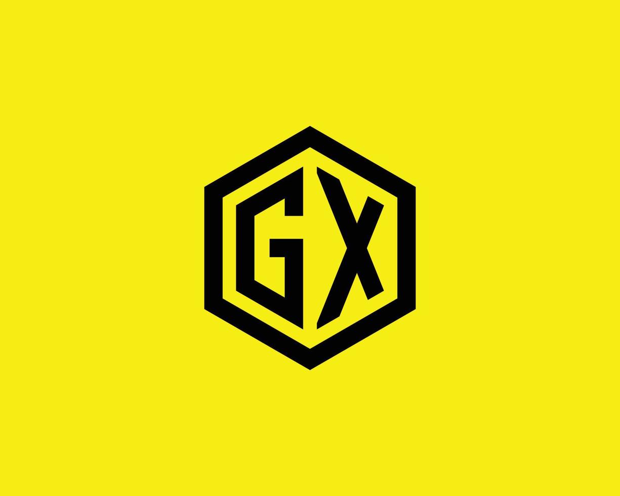 gx xg logotyp design vektor mall