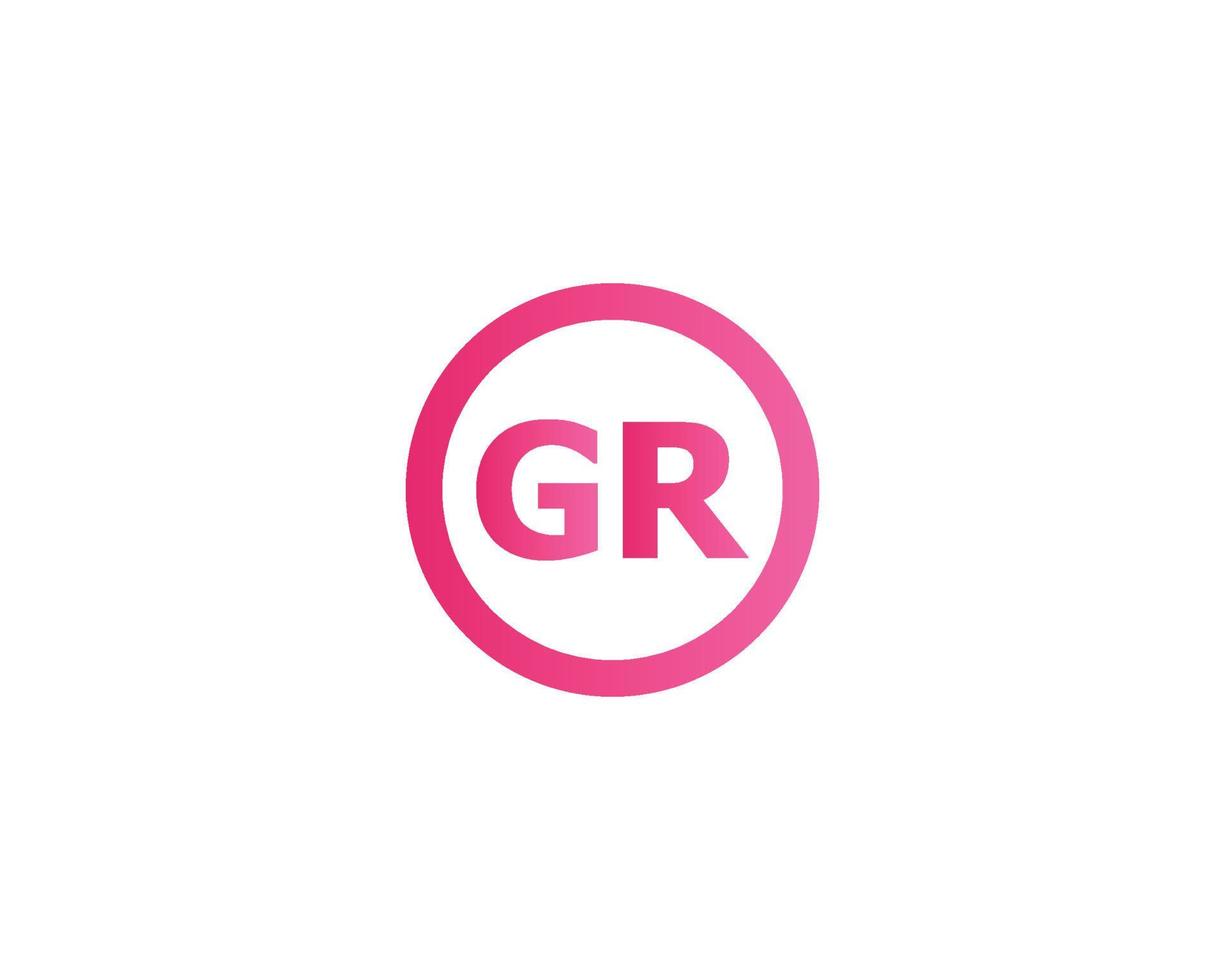 gr rg logotyp design vektor mall