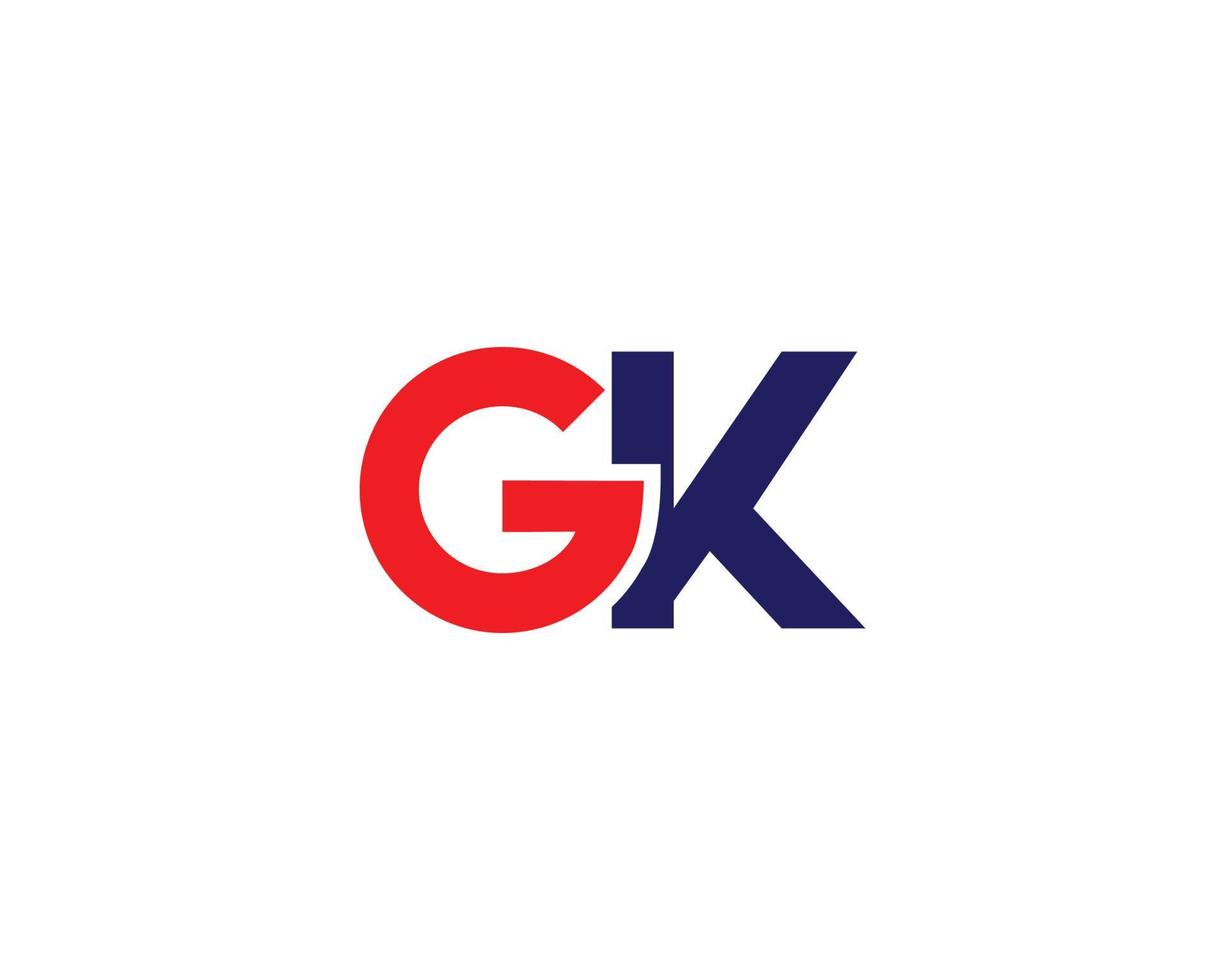 gk kg logotyp design vektor mall