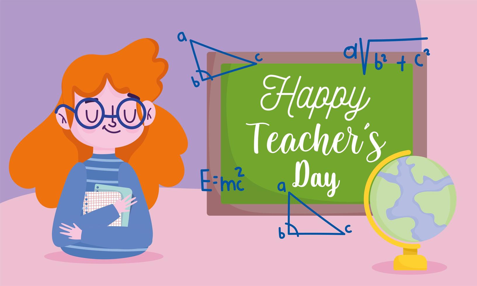 glückliches Lehrertagdesign mit Tafel vektor
