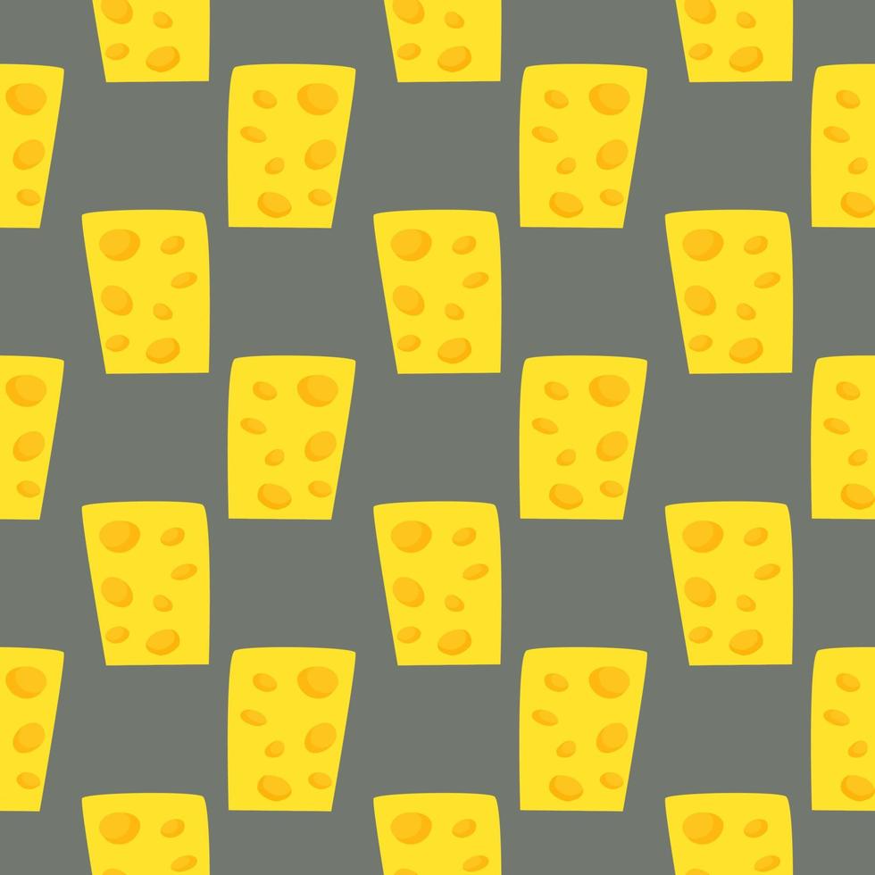 Käse mit Löchern, nahtloses Muster auf braunem Hintergrund. vektor