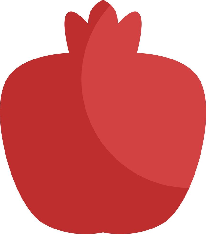 roter Granatapfel, Illustration, Vektor auf weißem Hintergrund.