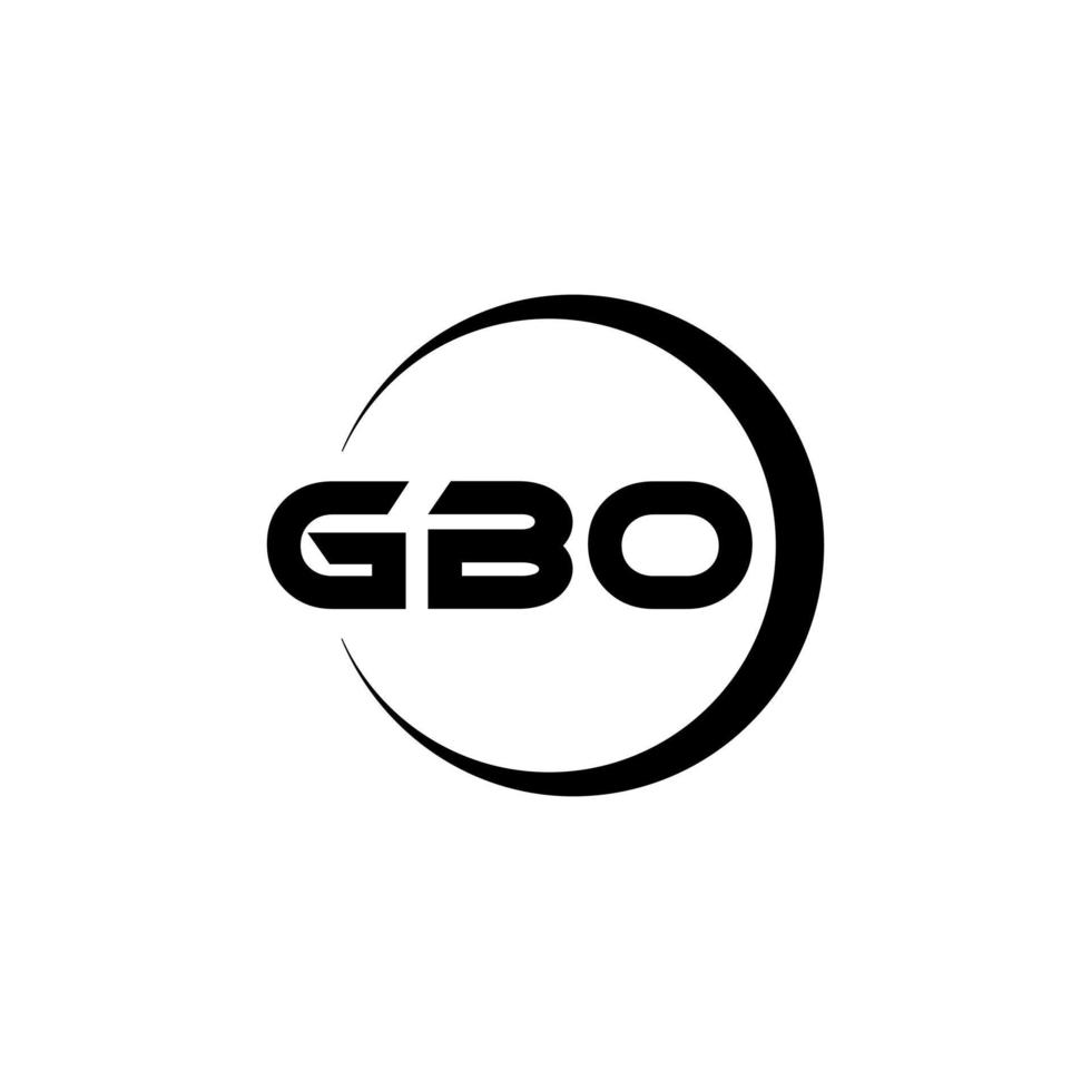 gbo brev logotyp design i illustration. vektor logotyp, kalligrafi mönster för logotyp, affisch, inbjudan, etc.