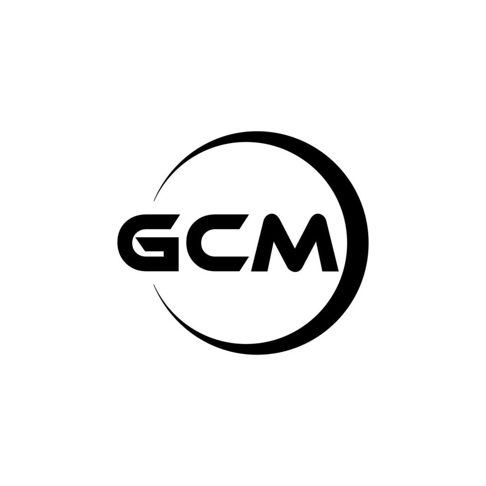 Gcm-Brief-Logo-Design in Abbildung. Vektorlogo, Kalligrafie-Designs für Logo, Poster, Einladung usw. vektor