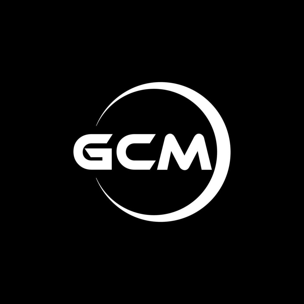 gcm brev logotyp design i illustration. vektor logotyp, kalligrafi mönster för logotyp, affisch, inbjudan, etc.