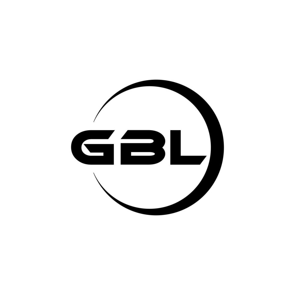gbl brev logotyp design i illustration. vektor logotyp, kalligrafi mönster för logotyp, affisch, inbjudan, etc.