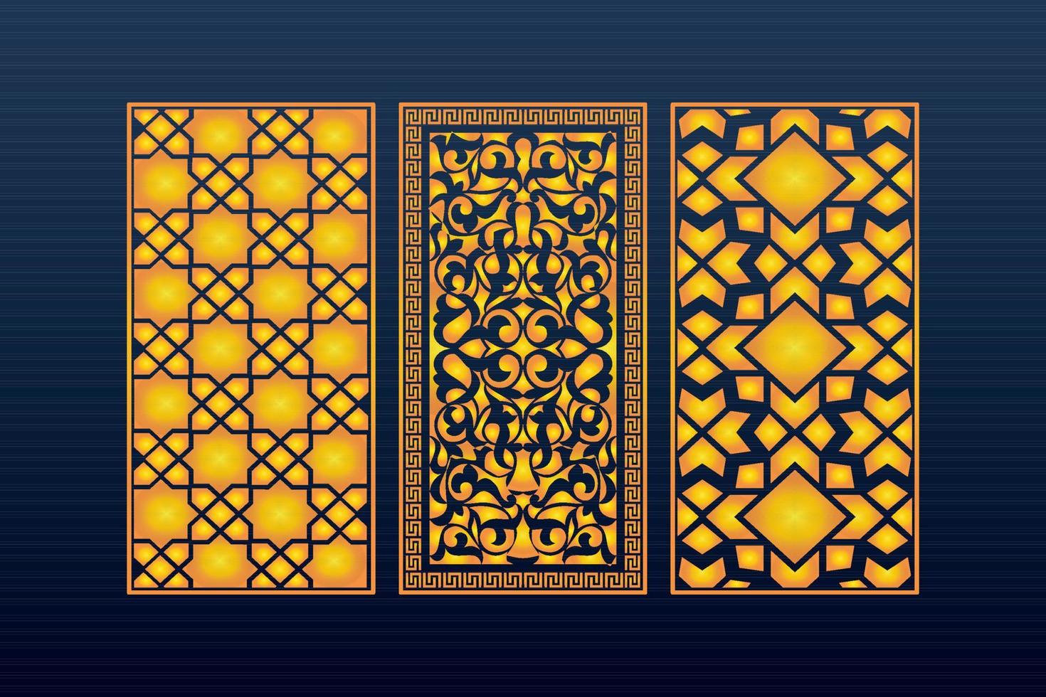 abstrakt geometrisk islamic bakgrund dekorativ arabicum prydnad cnc skära laser mönster vektor