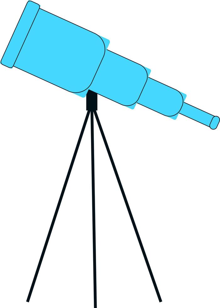 blaues Teleskop, Illustration, Vektor auf weißem Hintergrund