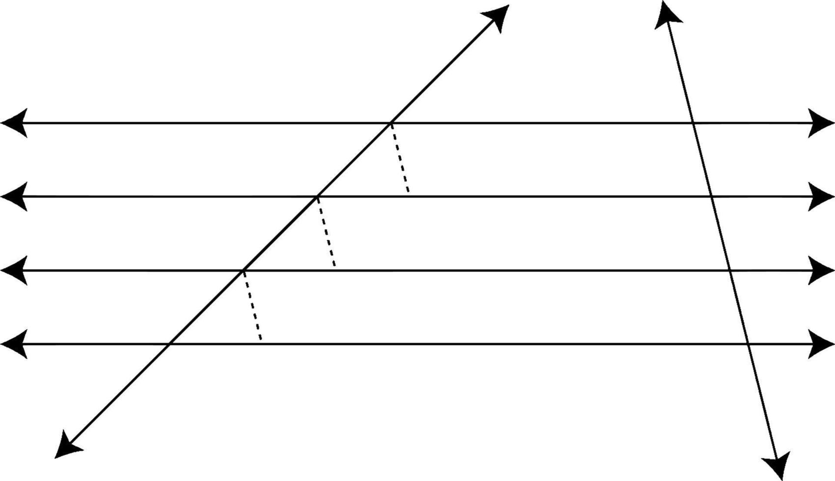 vier unendliche parallele Linien, Vintage-Illustration. vektor