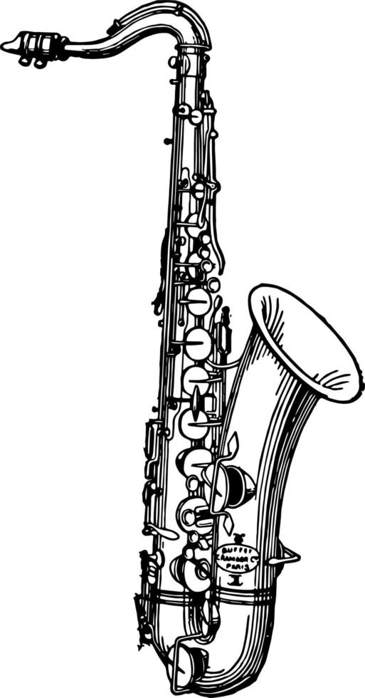 Saxophon, Vintage-Illustration. vektor