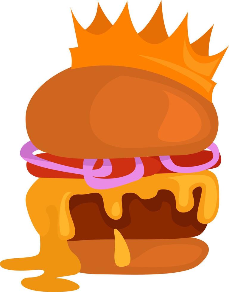 burger kung , illustration, vektor på vit bakgrund