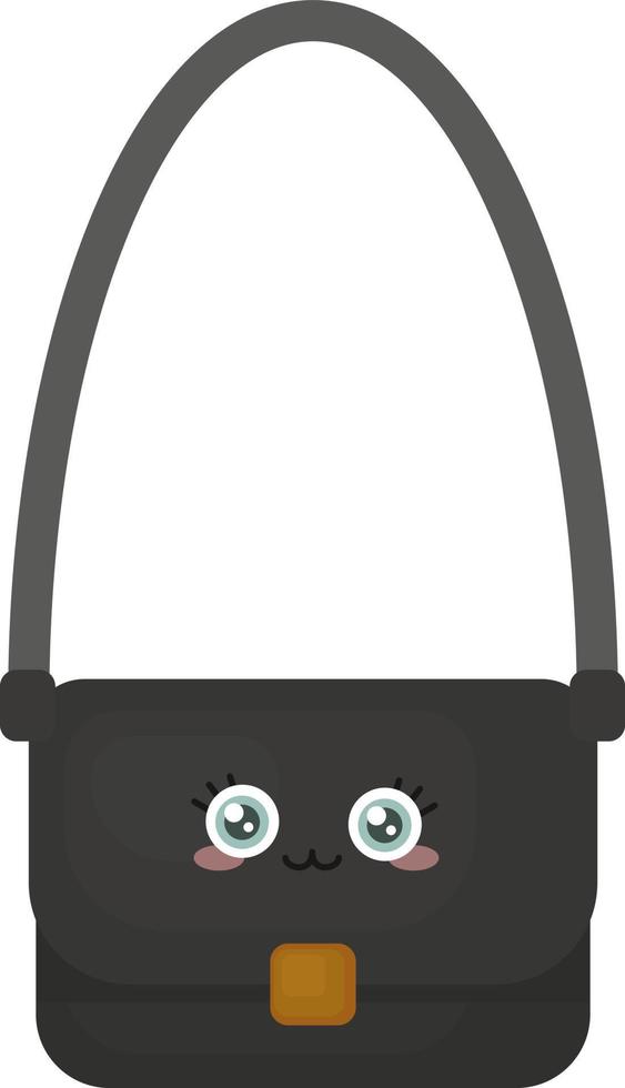 glückliche schwarze Tasche, Illustration, Vektor auf weißem Hintergrund