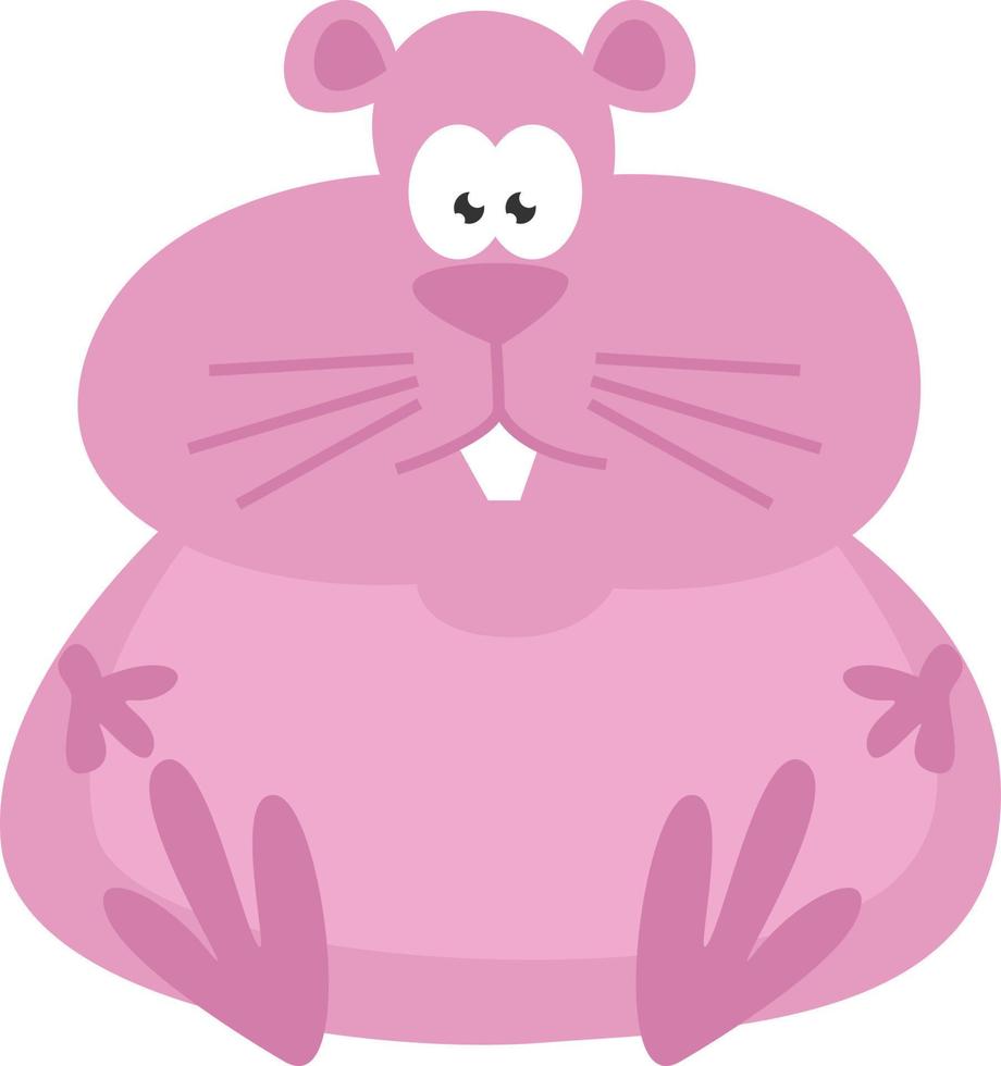 Molliger rosa Hamster, Illustration, Vektor auf weißem Hintergrund.