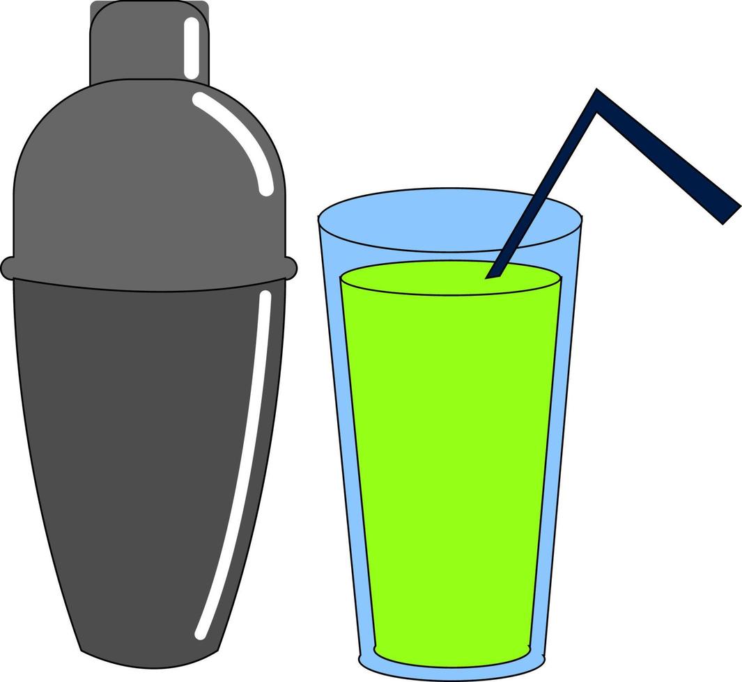 grüner Shaker, Illustration, Vektor auf weißem Hintergrund.