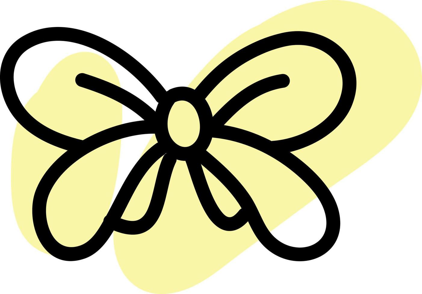 silkig gul rosett, ikon illustration, vektor på vit bakgrund