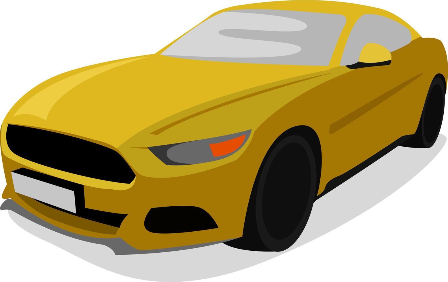 gul sport bil, illustration, vektor på vit bakgrund