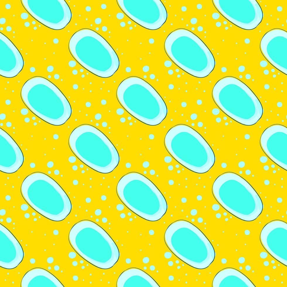 tvål mönster, sömlös mönster på gul bakgrund. vektor