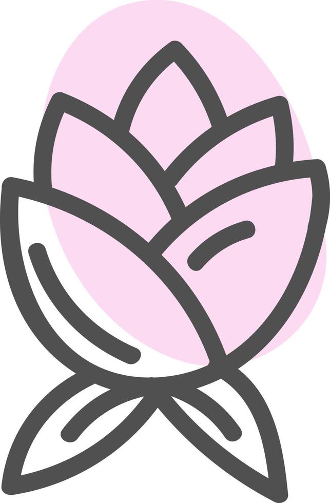 weiche rosa Blume, Illustration, Vektor auf weißem Hintergrund.