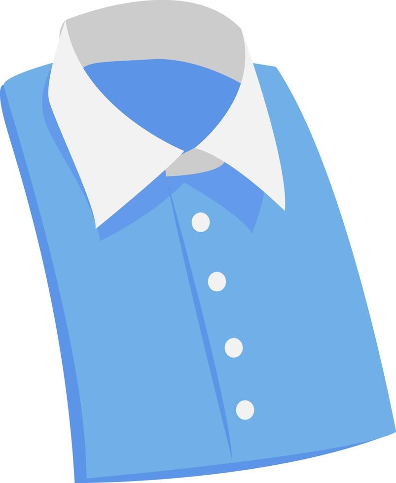 blaues Herrenhemd, Illustration, Vektor auf weißem Hintergrund.
