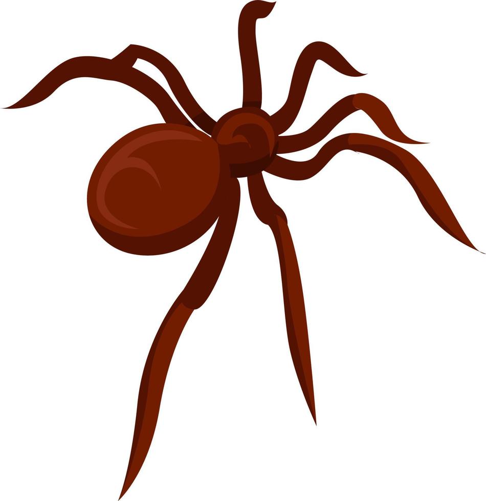große braune Spinne, Illustration, Vektor auf weißem Hintergrund