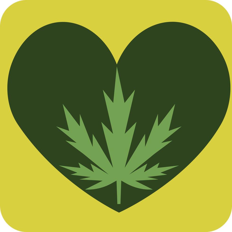 liebe Cannabis, Illustration, Vektor auf weißem Hintergrund.