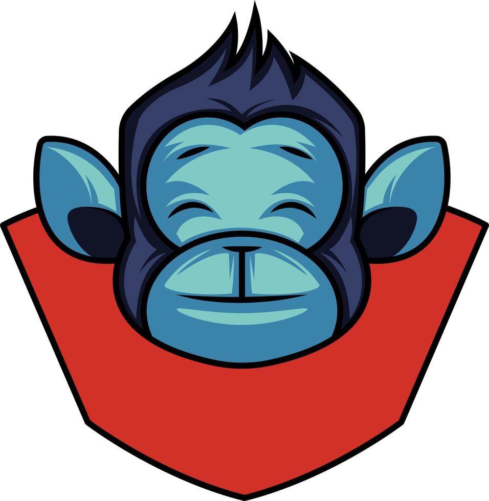 Affe als Gaming-Logo-Illustrationsvektor auf weißem Hintergrund vektor