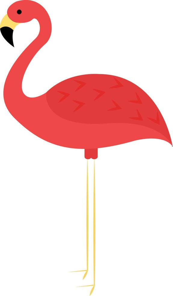 Roter Flamingo, Illustration, Vektor auf weißem Hintergrund.