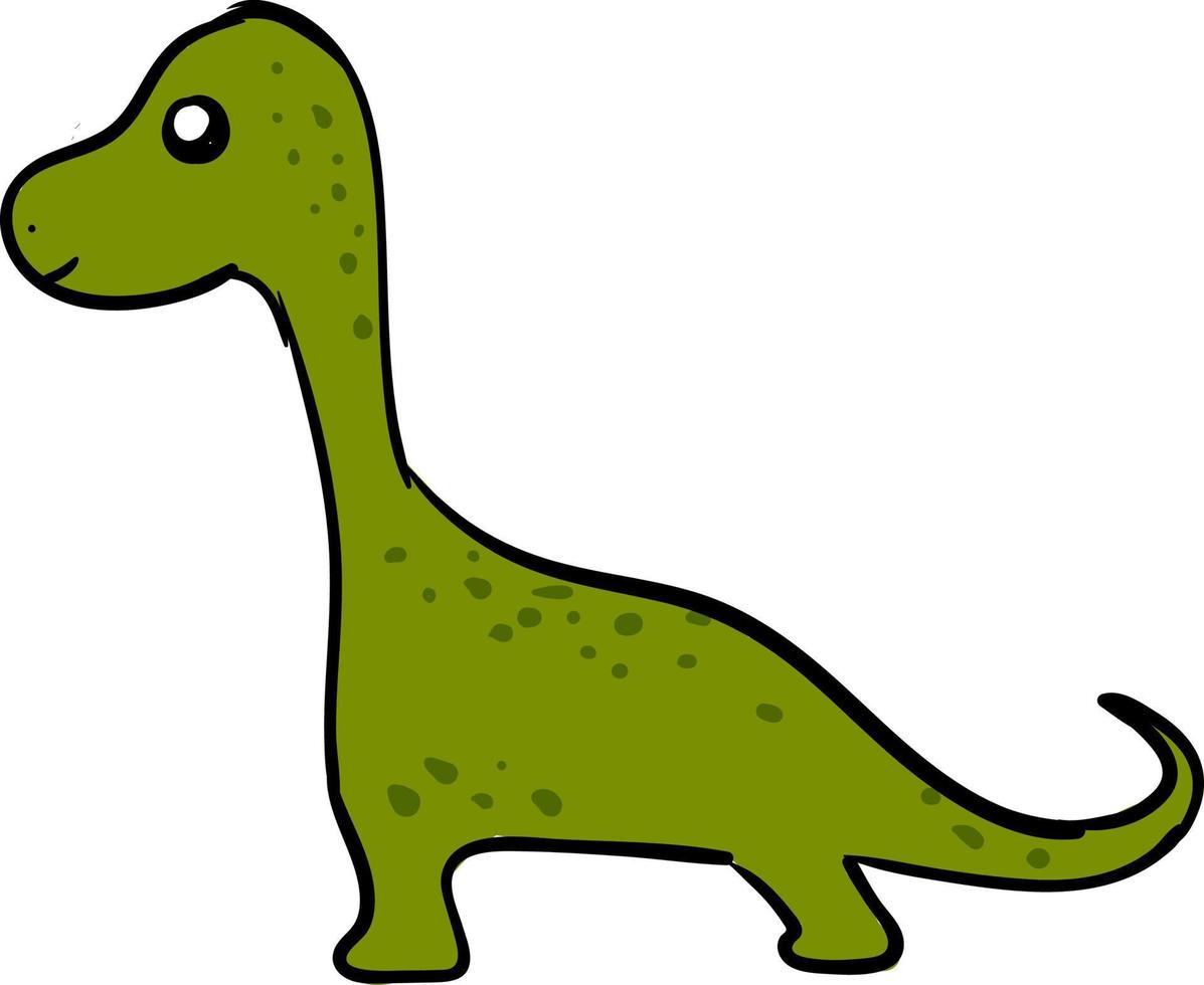 grüner süßer Dinosaurier, Illustration, Vektor auf weißem Hintergrund.