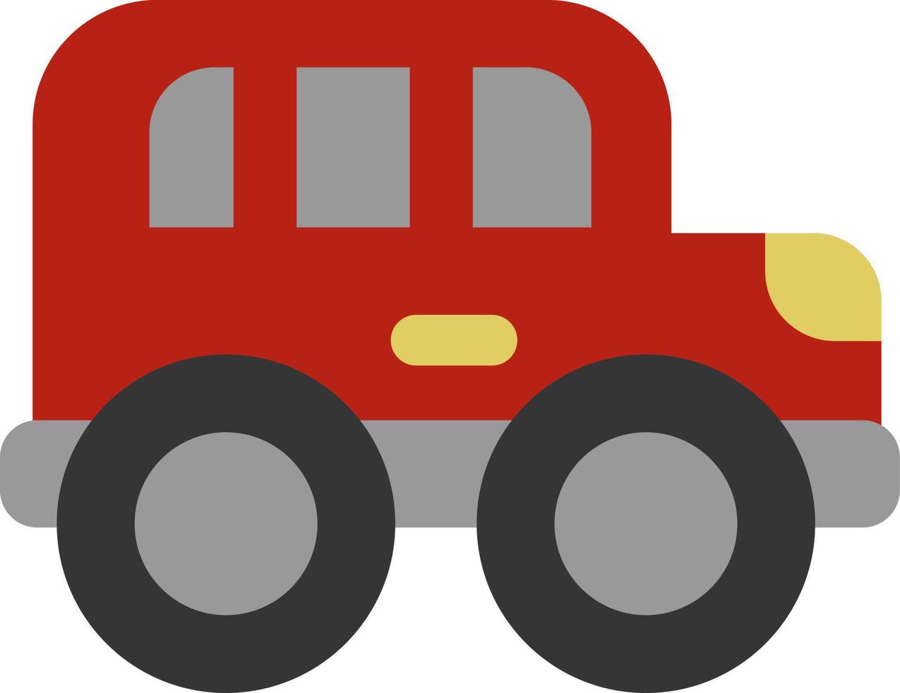 Offroad roter Transportwagen, Illustration, Vektor auf weißem Hintergrund.