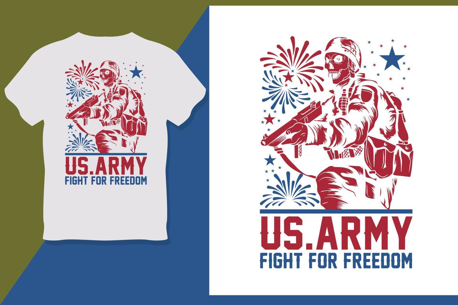 Us Army Fight for Freedom Veterans Day T-Shirt Design vektor