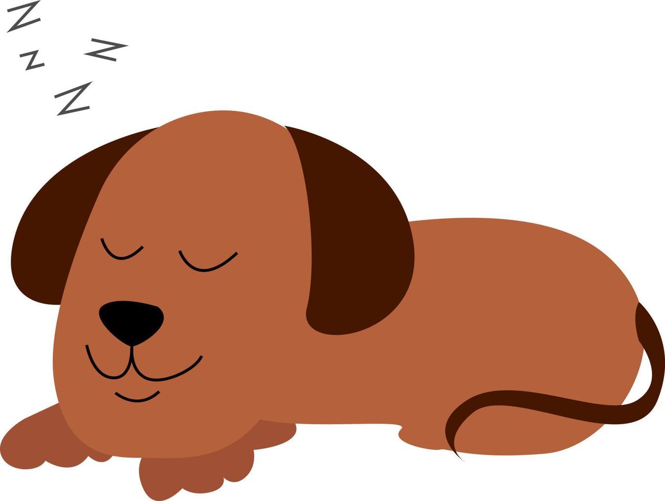 Schlafender Hund, Illustration, Vektor auf weißem Hintergrund.