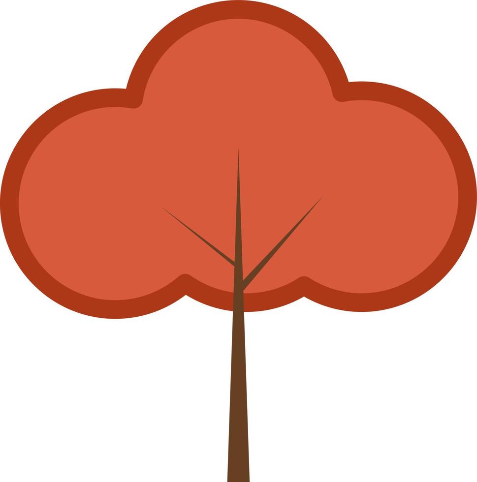 nordlig röd ek träd, illustration, på en vit bakgrund. vektor