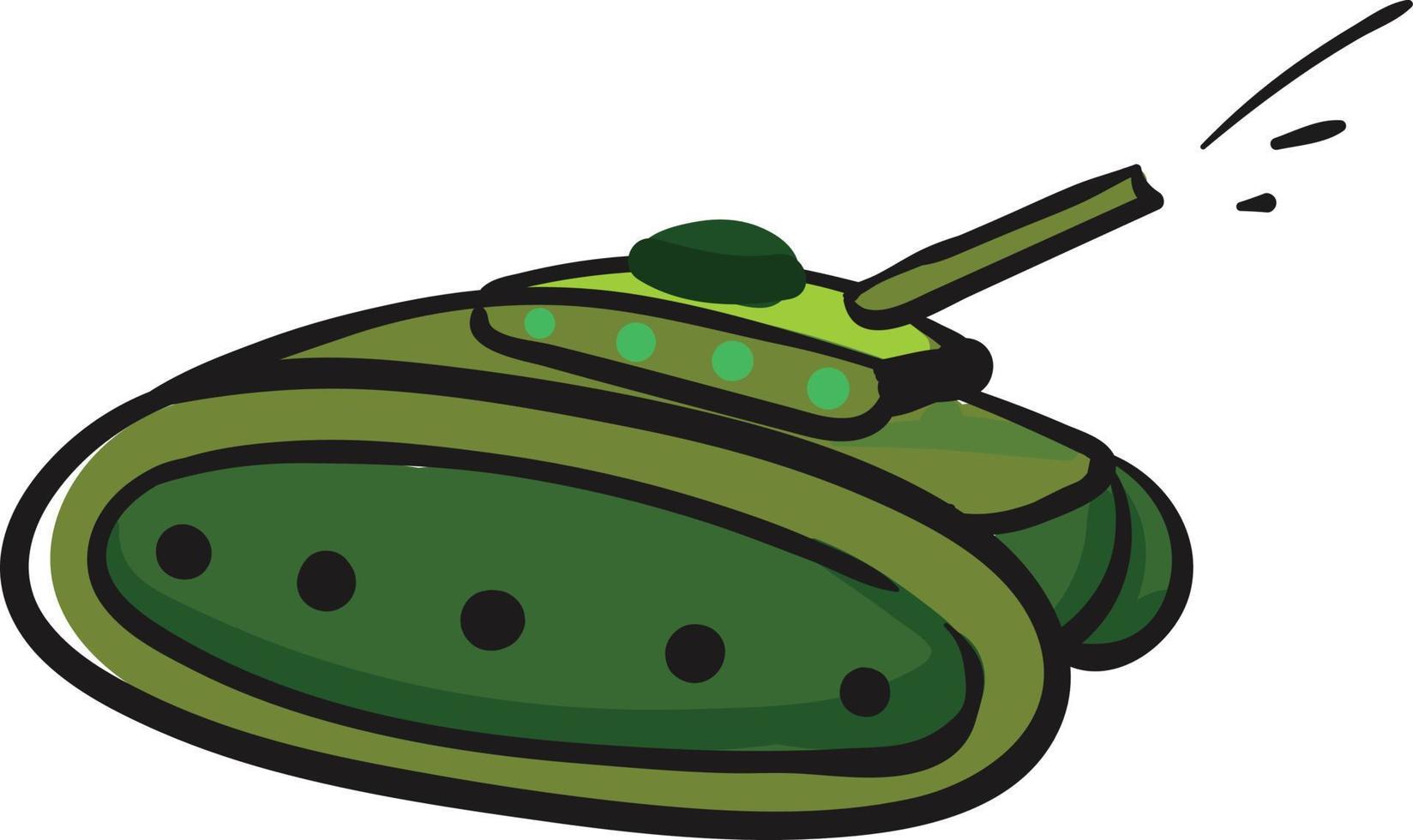 grüner Tank, Illustration, Vektor auf weißem Hintergrund