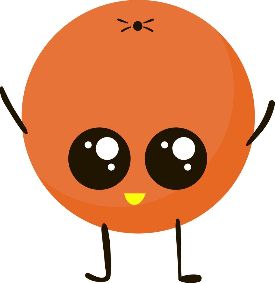 Happy Orange, Illustration, Vektor auf weißem Hintergrund.