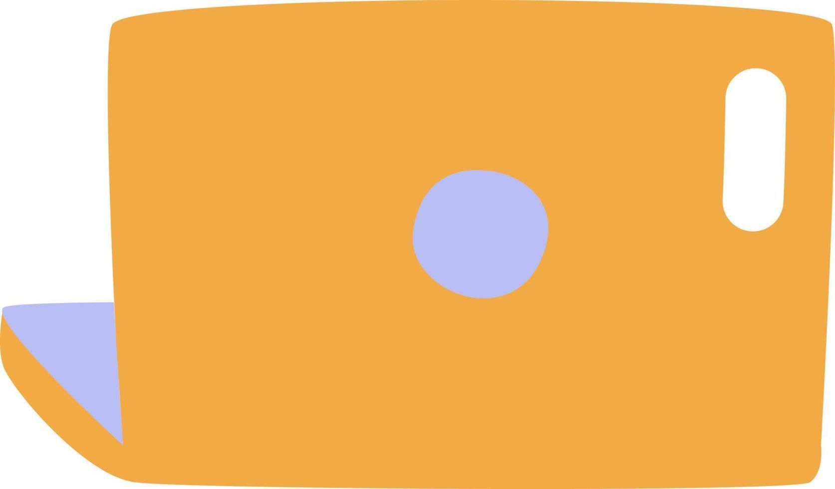 Gelber Arbeitslaptop, Illustration, Vektor, auf weißem Hintergrund. vektor