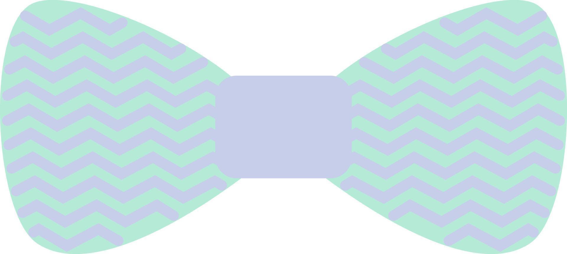 minzgrüne Schleife mit lila Streifen, Illustration, Vektor, auf weißem Hintergrund. vektor
