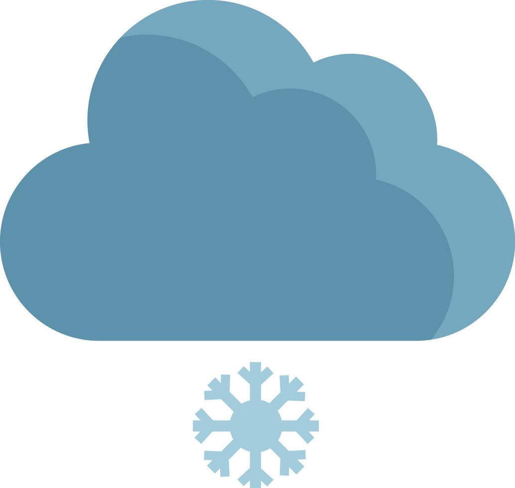 blaue Schneewolke, Illustration, Vektor auf weißem Hintergrund.