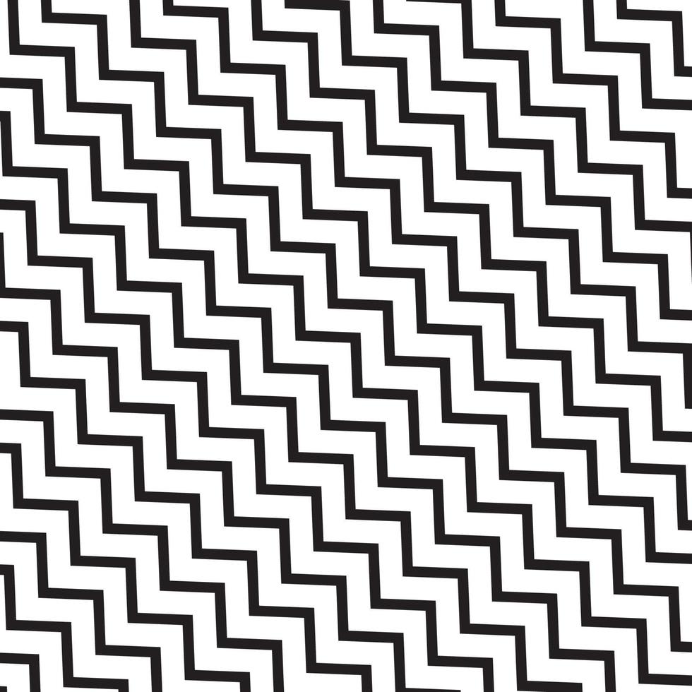 Schwarz-Weiß-Streifen im Zickzack parallele horizontale Linien auf weißem Hintergrund in einem abstrakten Stil. für Druck, Musterstoffe, Modetextilien, Tapeten, Kleidung, Verpackungen, Batik vektor