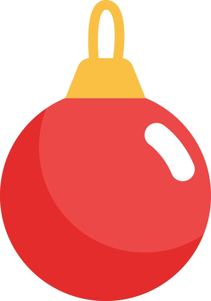 einfaches rotes weihnachtsbaumspielzeug, illustration, vektor, auf einem weißen hintergrund. vektor