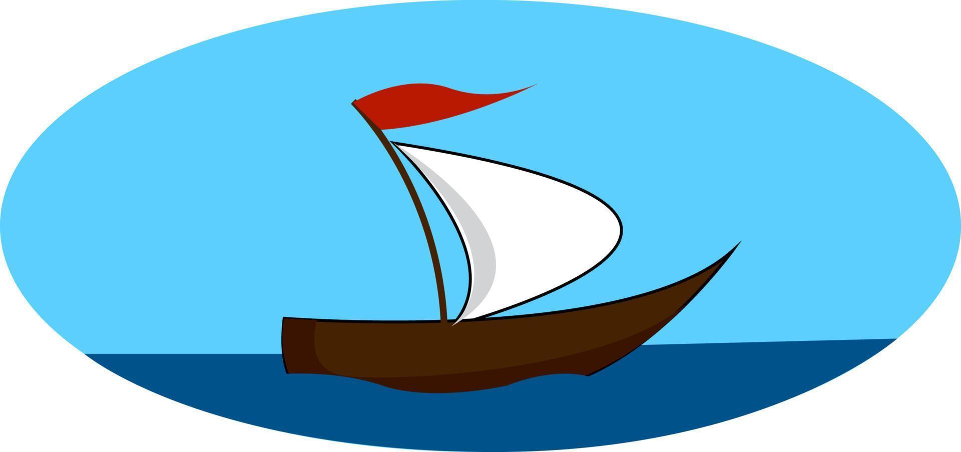 årgång sjöman fartyg flytande på blå vatten vektor eller Färg illustration