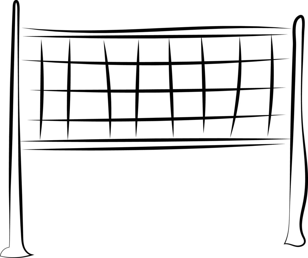 Volleyballnetzzeichnung, Illustration, Vektor auf weißem Hintergrund.